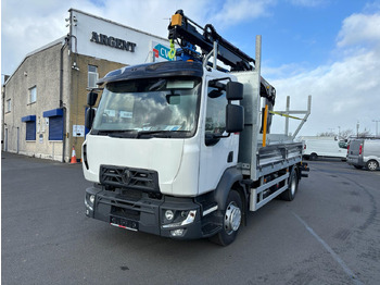 Kamion me karroceri të hapur, Kamion me vinç Renault Trucks D 14 Flatbed drop side poling truck: foto 3