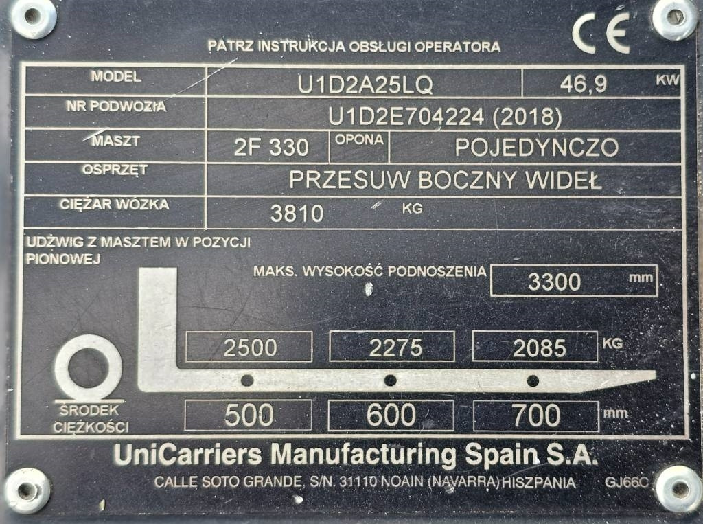 Pirun më gaz UniCarriers U1D2A25LQ DX25: foto 19