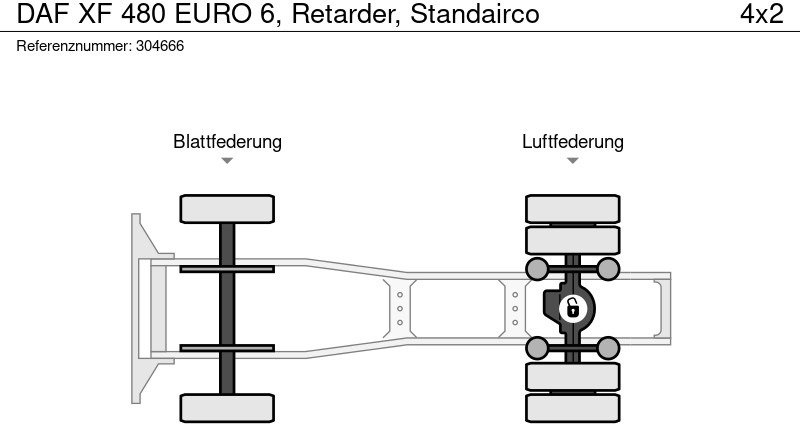 Gjysmë-kamion DAF XF 480 EURO 6, Retarder, Standairco: foto 13
